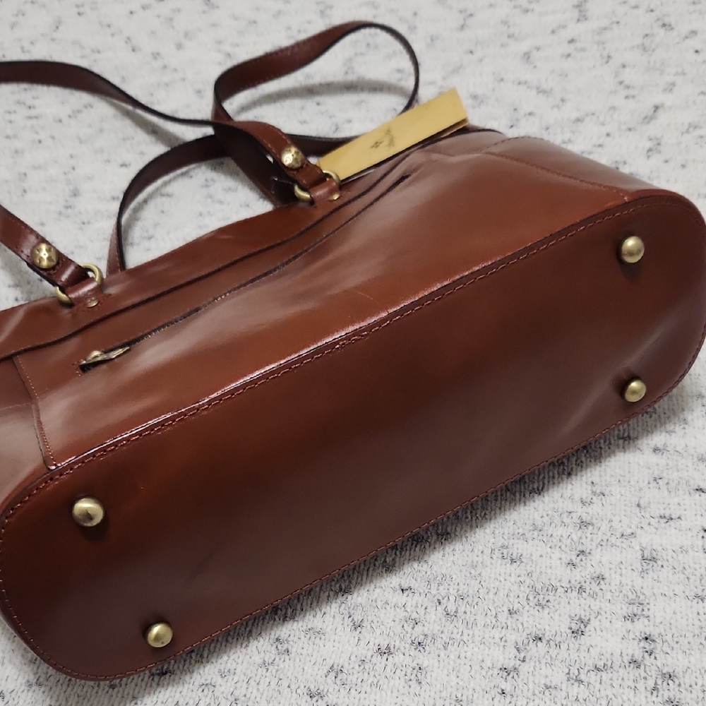 Patricia Nash Brown Leather Tote Bag with Front Pocket - Picture 5 of 10